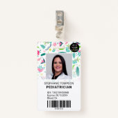 Cute chameleons logo kinderfoto badge (Voorkant met clip)