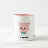 Cute Chanchi Pig Cartoon Tweekleurige Koffiemok (Center)