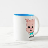 Cute Chanchi Pig Cartoon Two-Tone Coffee Mok (Voorkant rechts)