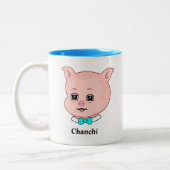 Cute Chanchi Pig Cartoon Two-Tone Coffee Mok (Links)