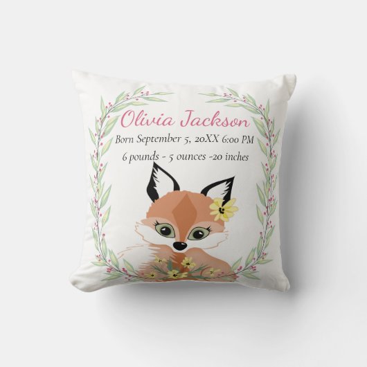 Cute chanterelle gepersonaliseerd, behalve de datu kussen (Voorkant)