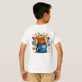 Cute Chaos Graphic Tee – Cartoon Bear Back Print T-shirt (Achterkant volledig)