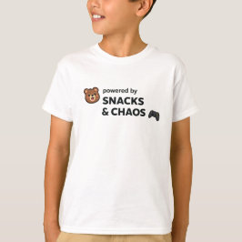 Cute Chaos Graphic Tee – Cartoon Bear Back Print  T-shirt