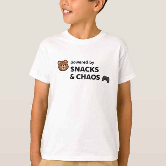 Cute Chaos Graphic Tee – Cartoon Bear Back Print T-shirt (Voorkant)