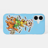 Cute Chaotic Animal Stack Meme Phone Case – Funny  iPhone 16 Hoesje (Achterkant horizontaal)