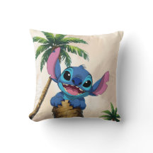 Cute Chaotic Vibes Throw Pillow – Tropical Cartoon