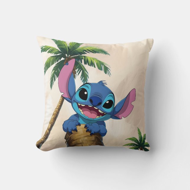 Cute Chaotic Vibes Throw Pillow – Tropical Cartoon Kussen (Voorkant)