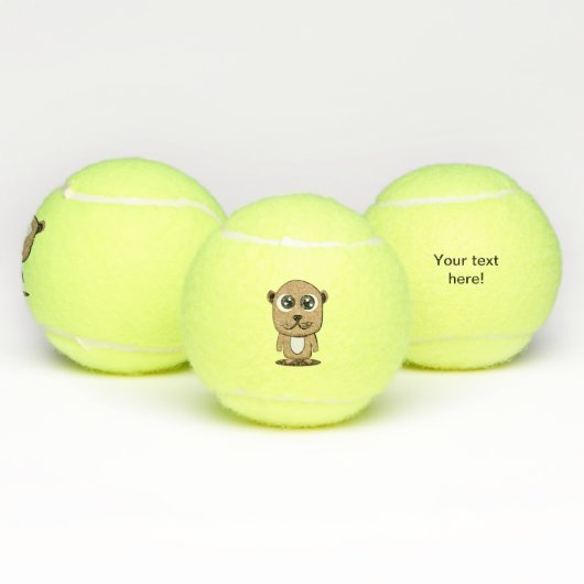Cute character clipart tennisballen (Multi)