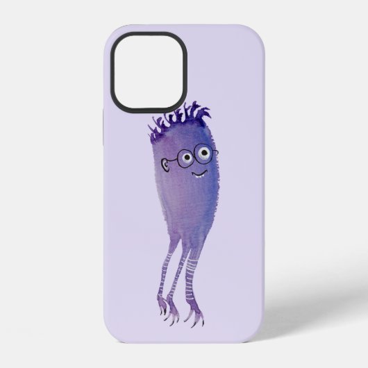 Cute Character Paars Nerdy iPhone Hoesje (Achterkant)