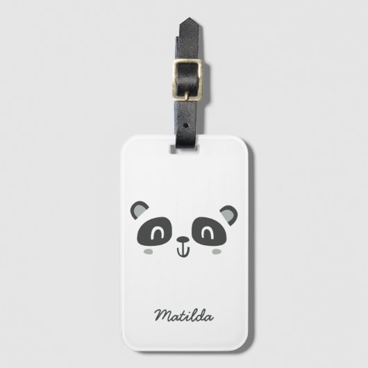 Cute character panda children's bagagelabel (Voorkant (verticaal))
