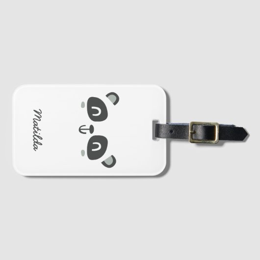 Cute character panda children's bagagelabel (Voorkant (horizontaal))