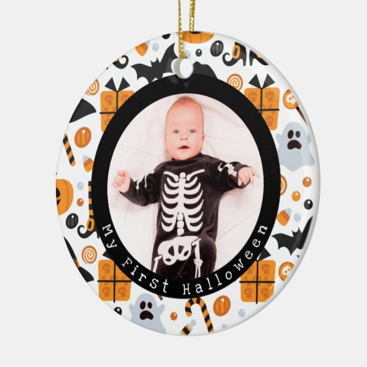 Cute Characters Baby's First Halloween Ornament (Links)