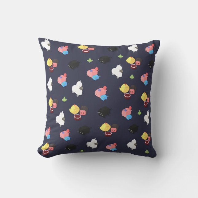 Cute Characters Pattern Pillow Kussen (Voorkant)