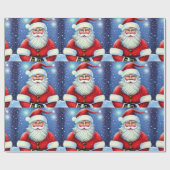 Cute Charming Retro  Santa Claus Cadeaupapier (Vlak)