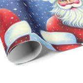 Cute Charming Retro  Santa Claus Cadeaupapier (Rol Hoek)