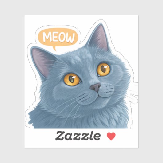 Cute Chartreux Kat Face Sticker” | Adorable Pluche Sticker (Vel)