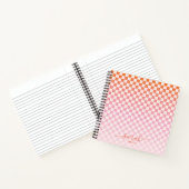 Cute Checkered Pink Oranje Summer Vacking Notitieboek (Binnen)