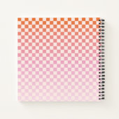Cute Checkered Pink Oranje Summer Vacking Notitieboek (Achterkant)