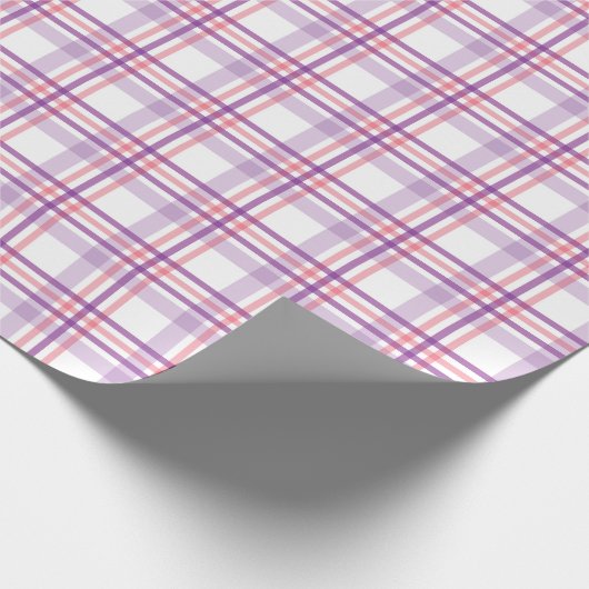Cute Checkerling Pattern of Red Paars Violet Cadeaupapier (Hoek)