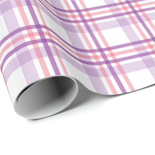 Cute Checkerling Pattern of Red Paars Violet Cadeaupapier (Rol Hoek)