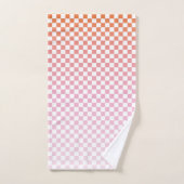 Cute Checkerset Pink Oranje Summer Bad Handdoek (Handdoek)