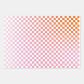 Cute Checkerset Pink Oranje Summer Inpakpapier Vel (Voorkant 2)