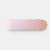Cute Checkerset Pink Oranje Summer Persoonlijk Skateboard (Horizontaal)