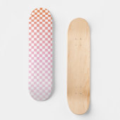 Cute Checkerset Pink Oranje Summer Persoonlijk Skateboard (Voorkant)