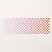 Cute Checkerset Pink Oranje Summer Yogamat (Achterkant (horizontaal))