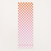 Cute Checkerset Pink Oranje Summer Yogamat (Voorkant)