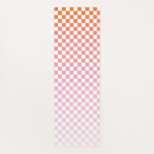 Cute Checkerset Pink Oranje Summer Yogamat (Achterkant)