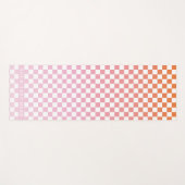 Cute Checkerset Pink Oranje Summer Yogamat (Voorkant (horizontaal))