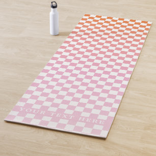 Cute Checkerset Pink Oranje Summer Yogamat
