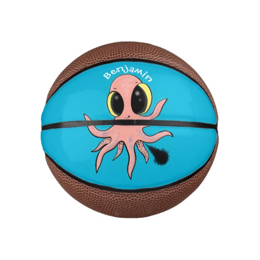 Cute, cheeky baby octopus cartoon basketbal (Voorkant)