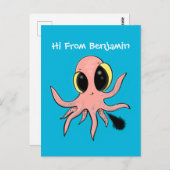 Cute, cheeky baby octopus cartoon briefkaart (Voorkant / Achterkant)