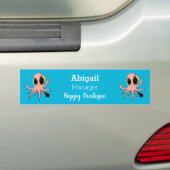 Cute, cheeky baby octopus cartoon bumpersticker (Op auto)