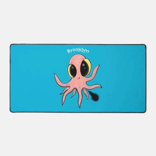 Cute, cheeky baby octopus cartoon bureaumat (Voorkant)