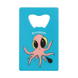 Cute, cheeky baby octopus cartoon creditkaart flessenopener