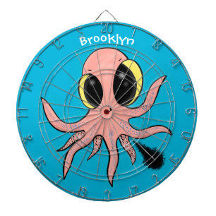Cute, cheeky baby octopus cartoon dartbord