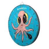 Cute, cheeky baby octopus cartoon dartbord (Voorkant Rechts)