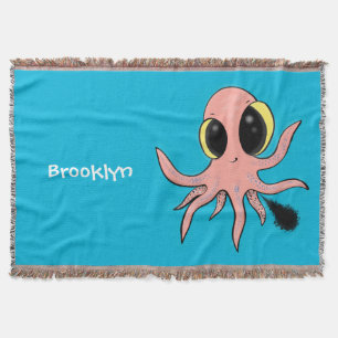 Cute, cheeky baby octopus cartoon deken