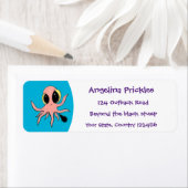 Cute, cheeky baby octopus cartoon etiket (Insitu)