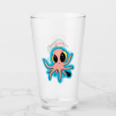 Cute, cheeky baby octopus cartoon glas (Voorkant)