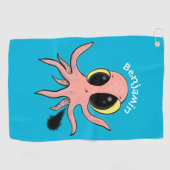 Cute, cheeky baby octopus cartoon golfhanddoek (Horizontaal)