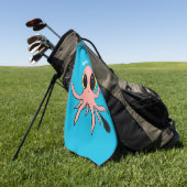 Cute, cheeky baby octopus cartoon golfhanddoek (Groen)