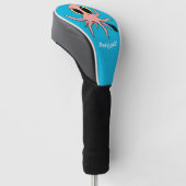Cute, cheeky baby octopus cartoon golfheadcover (Schuin)