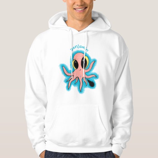 Cute, cheeky baby octopus cartoon hoodie (Voorkant)