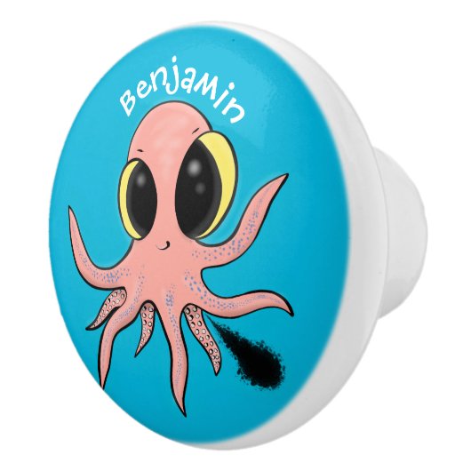 Cute, cheeky baby octopus cartoon keramische knop (Rechts)