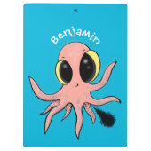 Cute, cheeky baby octopus cartoon klembord (Achterkant)