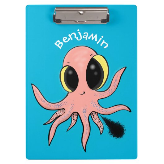 Cute, cheeky baby octopus cartoon klembord (Voorkant)